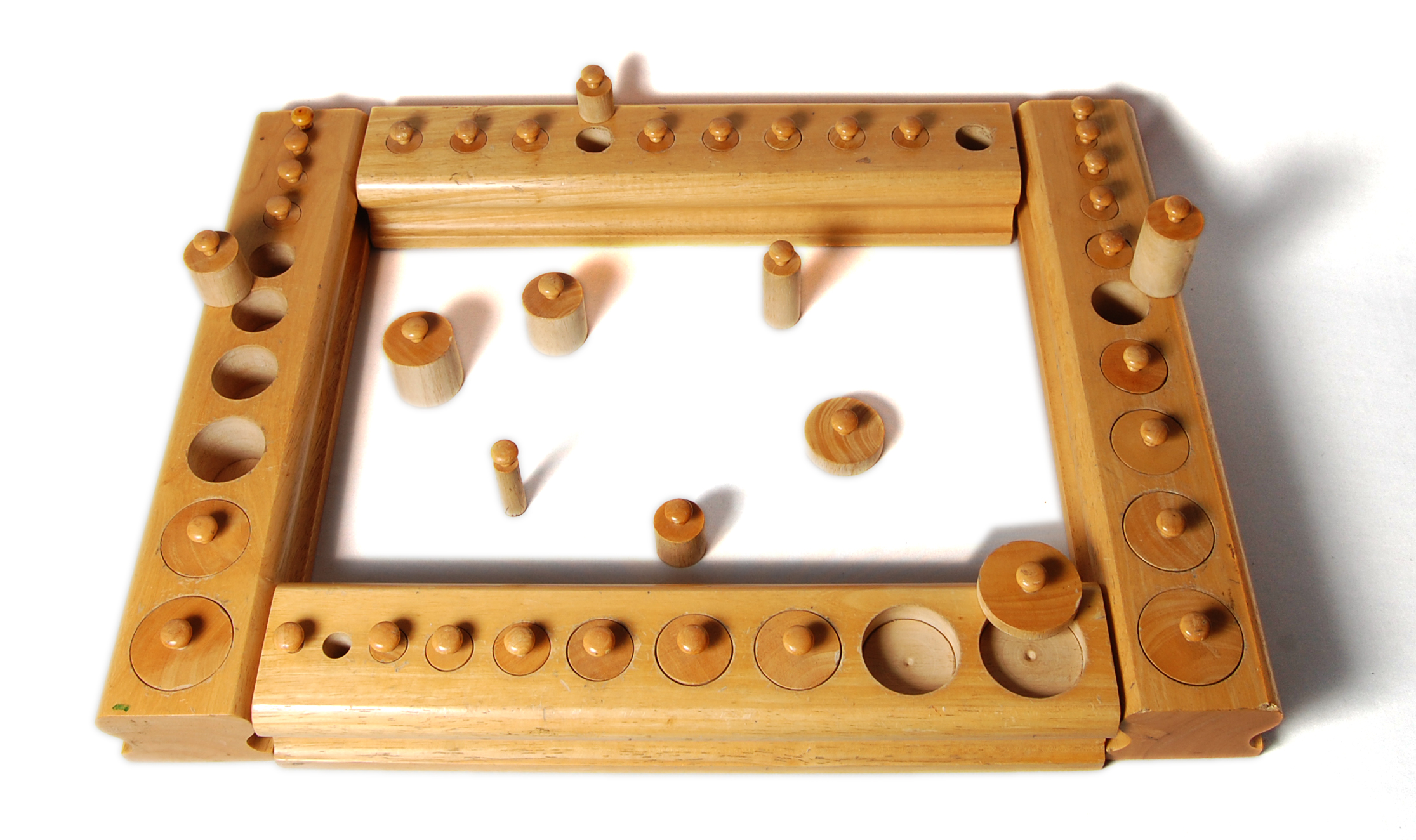 KNOBBED CYLINDERS(SET OF 4BLOCKS)  BEACH WOOD